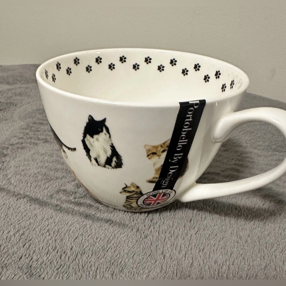 Portobello By Design " The Cat Loves Me Best " Bone China Coffee Mug UK England